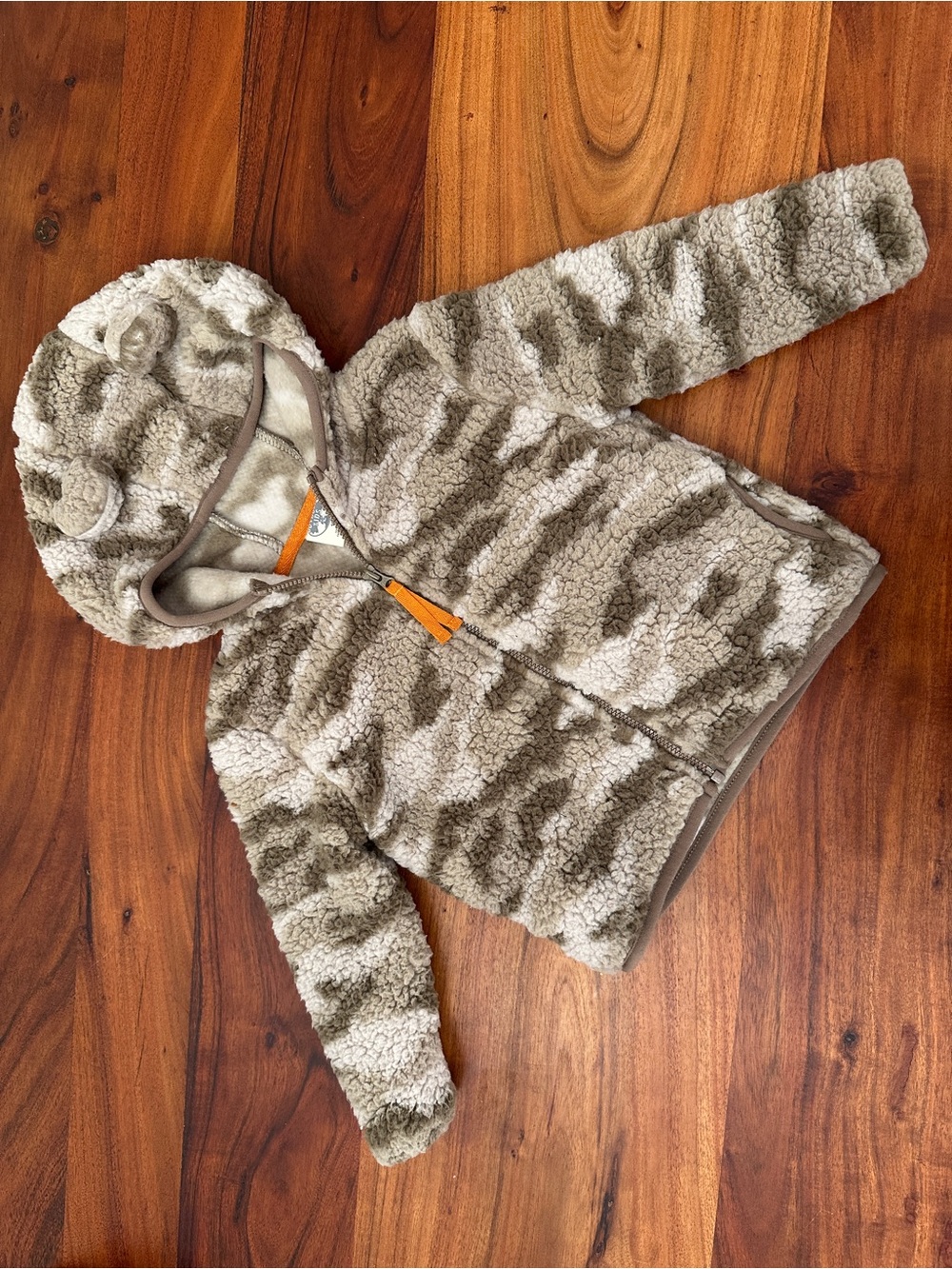 Outdoor Kids Camo Hooded Sherpa Jacket